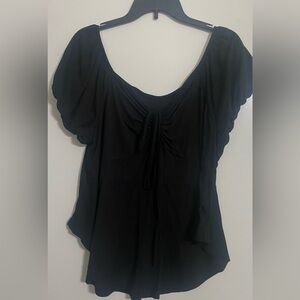 SHEIN Black Ruched Blouse